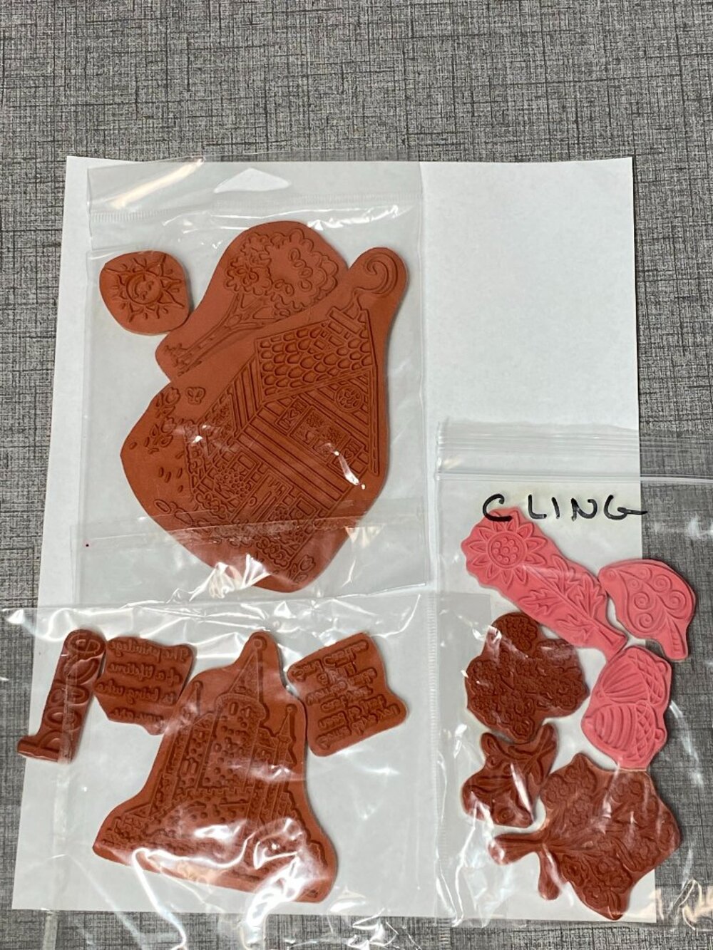 NEW RARE UNIQUE VTG Rubber Cling Stamps Mixed Themes Sandcastle Nature 13pc Lot